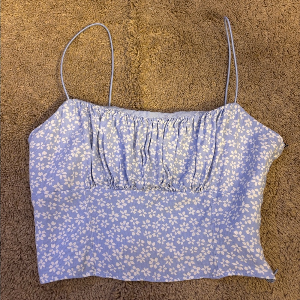 Forever 21 Blue Ruched Camisole Top